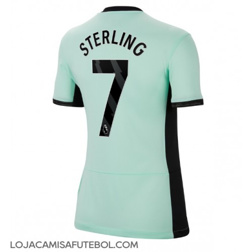 Camisa de Futebol Chelsea Raheem Sterling #7 Equipamento Alternativo Mulheres 2023-24 Manga Curta